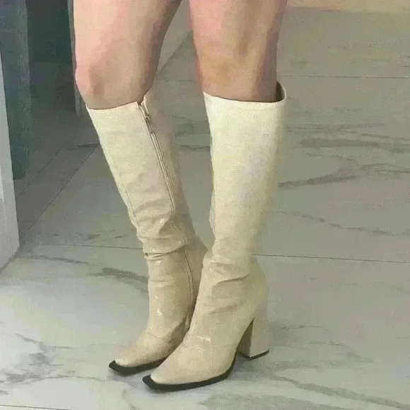 Princess Polly MERCURY BOOTS ECRU size 8 - Picture 3 of 7